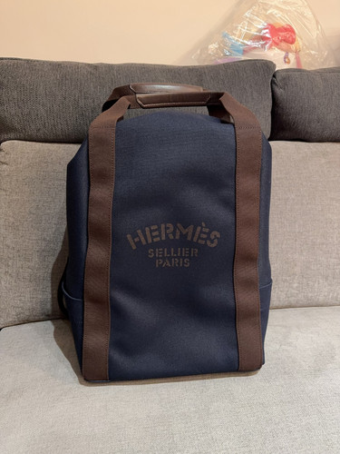 Hermès groom backpack blue - hermès,