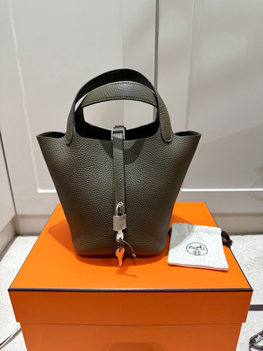 Hermes picotin lock - hermes, vert