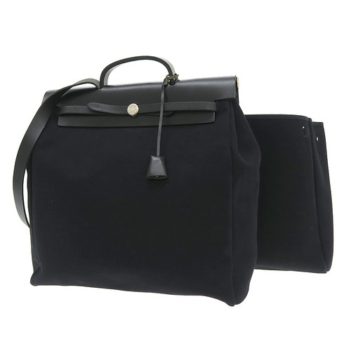 Hermes herbag leather black - herbag, mm