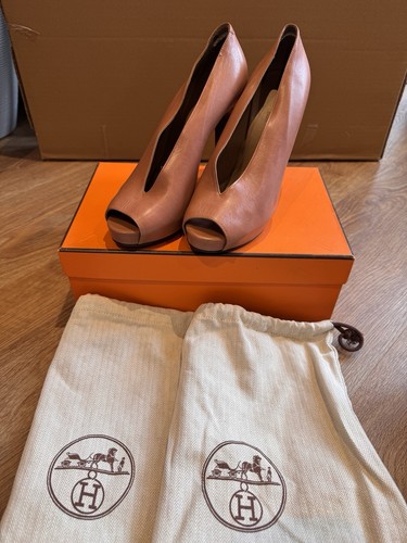 Hermes paris leather peep toe - paris,