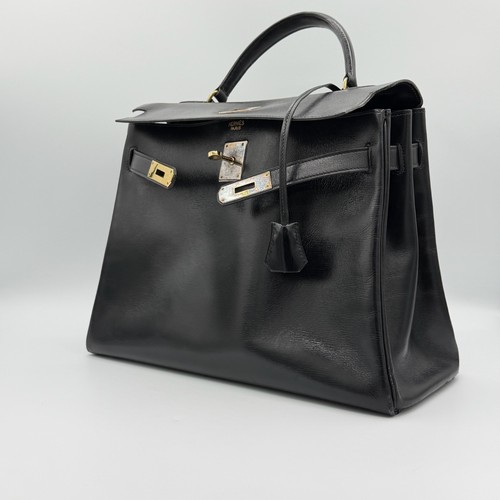 Hermès kelly black leather - kelly,