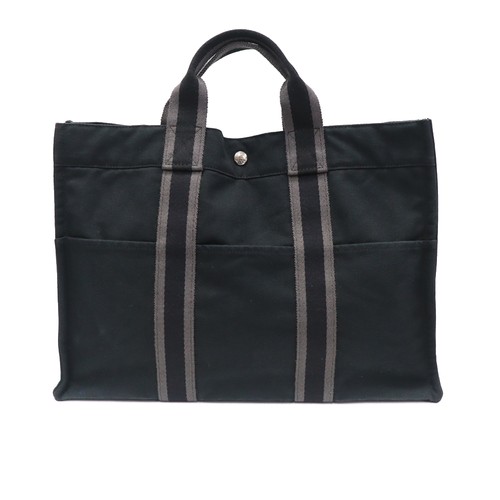 Hermes canvas black tote - canvas,
