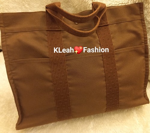 100 hermes brown canvas - hermes,