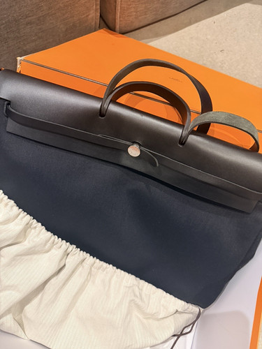 Hermès black canvas - -, &